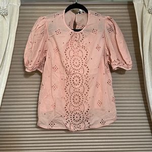 Pink puff sleeve top